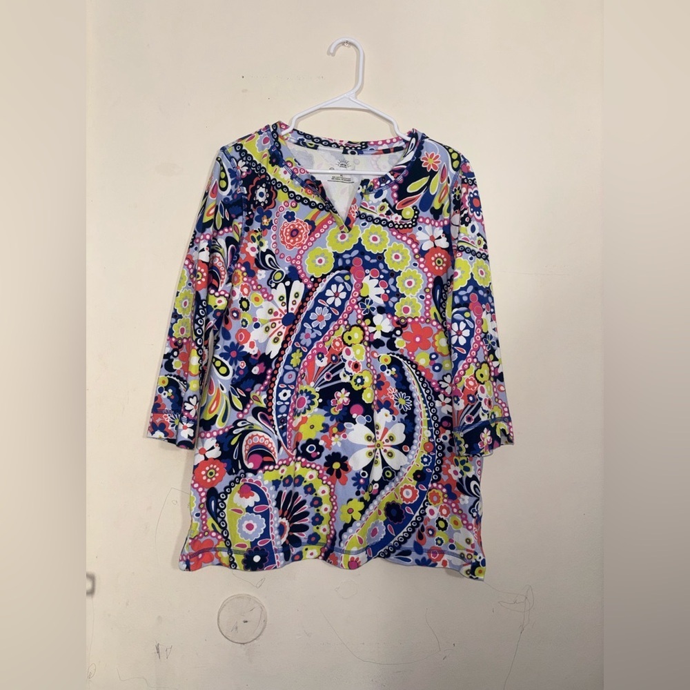 T by Talbots UPF‎ 50 Pique Tunic Size
XL Daisy Print Bright Retro Stretch
Cotton